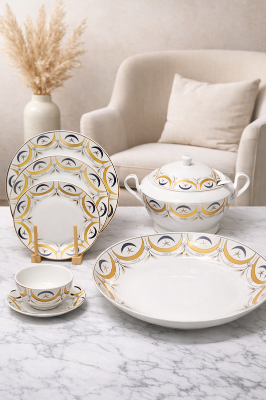 🍽️ Service de Table Nejma & Hlal Élégant De 64 Pieces– Design Raffiné & Art de la Table