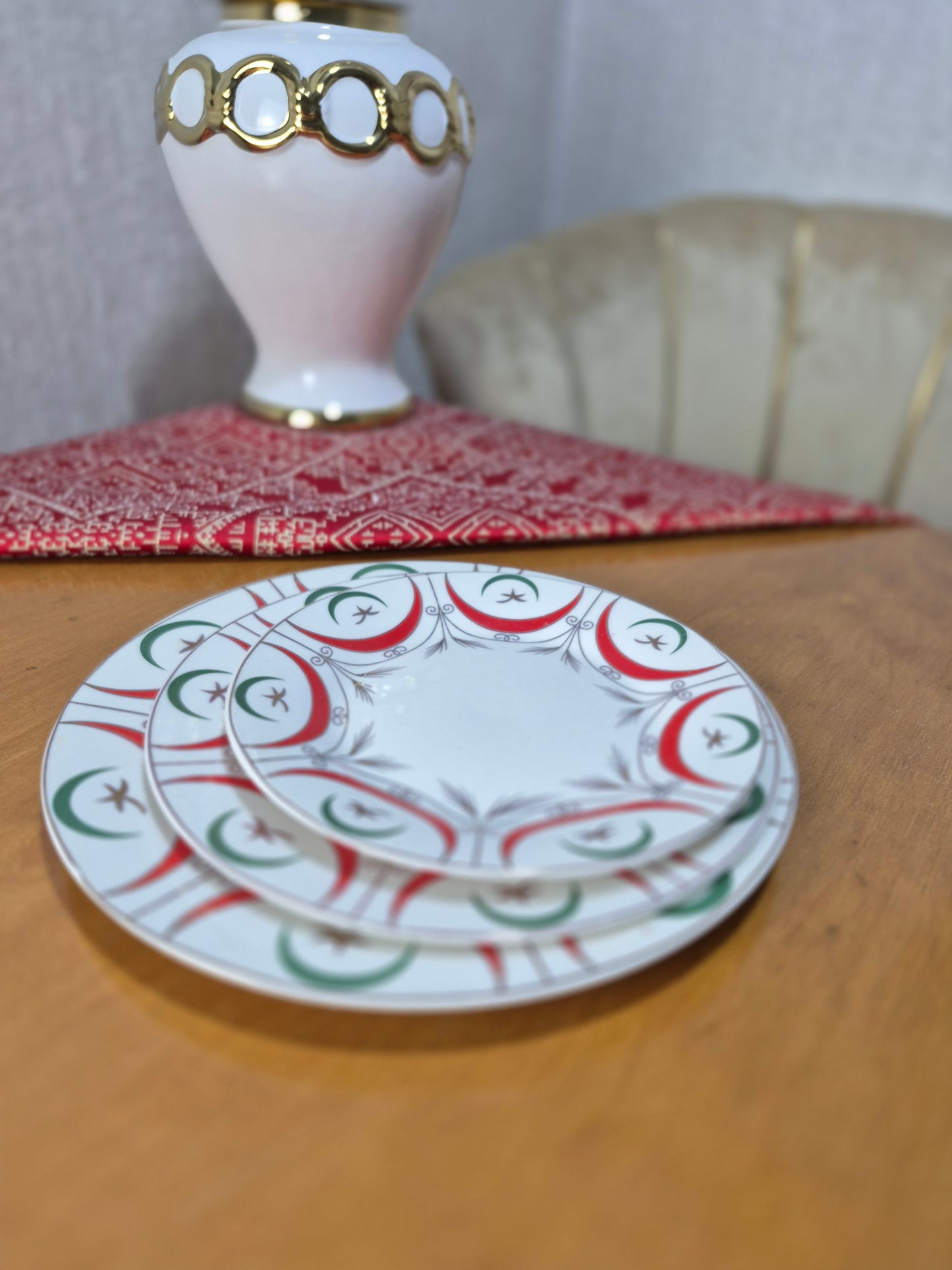 3 Assiettes Nejma & Hlal _ Rouge