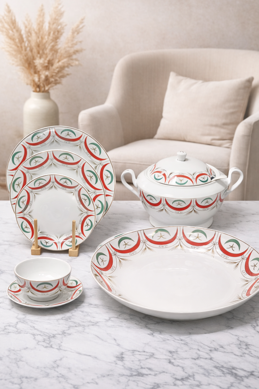 🍽️ Service de Table Nejma & Hlal Élégant De 64 Pieces– Design Raffiné & Art de la Table